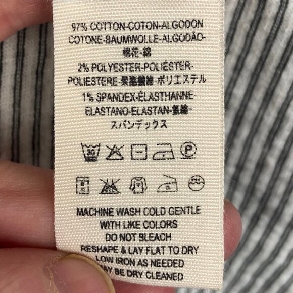 Free People Lexington Striped Off‎ Shoulder Top Size XS Black White Tie Sleeve - Picture 7 of 11